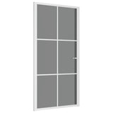 Porta Interna 102,5x201,5 cm Bianca in Vetro ESG e Alluminio