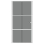 Porta Interna 102,5x201,5 cm Bianca in Vetro ESG e Alluminio