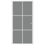 Porta Interna 102,5x201,5 cm Bianca in Vetro ESG e Alluminio