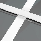 Porta Interna 102,5x201,5 cm Bianca in Vetro ESG e Alluminio