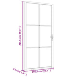 Porta Interna 102,5x201,5 cm Bianca in Vetro ESG e Alluminio