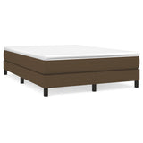 Giroletto a Molle con Materasso Marrone Scuro 140x190cm Tessuto