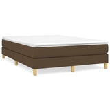 Giroletto a Molle con Materasso Marrone Scuro 140x190cm Tessuto