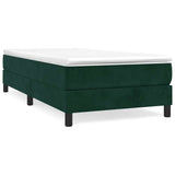 Giroletto a Molle con Materasso Verde Scuro 120x200 cm Velluto