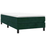 Giroletto a Molle con Materasso Verde Scuro 120x200 cm Velluto