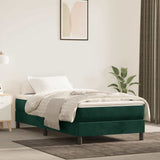 Giroletto a Molle con Materasso Verde Scuro 120x200 cm Velluto