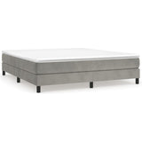 Giroletto a Molle con Materasso Grigio Chiaro 160x200cm Velluto