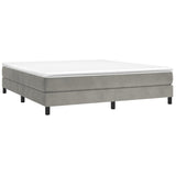 Giroletto a Molle con Materasso Grigio Chiaro 160x200cm Velluto