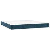 Giroletto a Molle con Materasso Blu Scuro 180x200 cm in Velluto