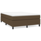 Giroletto a Molle con Materasso Marrone Scuro 140x190cm Tessuto