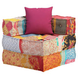 Pouf Modulare con Cuscino in Tessuto Patchwork