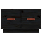 Tavolino da Salotto Nero 60x53x35 cm Legno Massello di Pino