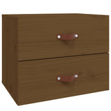 Comodini a Muro 2 pz Marrone ambra 50x36x40 cm