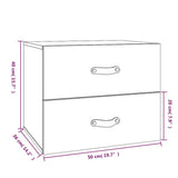 Comodini a Muro 2 pz Marrone ambra 50x36x40 cm