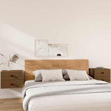 Comodini a Muro 2 pz Marrone ambra 50x36x40 cm