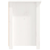 Mobile Porta TV Bianco 114x35x52 cm in Legno Massello di Pino