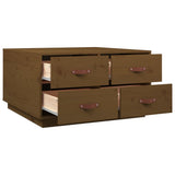 Tavolino da Salotto ambra 80x80x45 cm Legno Massello di Pino