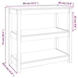 Tavolo Consolle Bianco 80x40x74 cm in Legno Massello di Pino