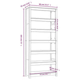 Libreria 80x35x183 cm in Legno Massello di Pino