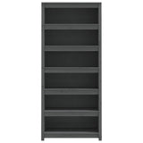 Libreria Grigia 80x35x183 cm in Legno Massello di Pino