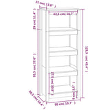 Libreria Marrone Ambra 50x35x125,5 cm in Legno Massello di Pino
