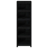 Libreria Nera 50x35x154 cm in Legno Massello di Pino