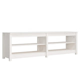 Scarpiera Bianca 160x36,5x50 cm in Legno Massello di Pino