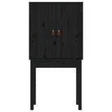 Credenza Nera 60x40x120 cm in Legno Massello di Pino
