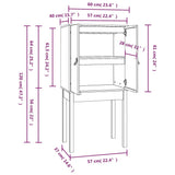 Credenza Nera 60x40x120 cm in Legno Massello di Pino