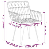 Sedie da Giardino 2pz con Braccioli Nero 56x64x80 cm Rattan PE