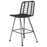 Sgabelli da Bar 2 pz Neri 45x56x103,5 cm Rattan PE e Acciaio