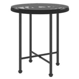 Tavolo da Pranzo Nero 50 cm Vetro Temperato e Acciaio