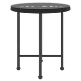Tavolo da Pranzo Nero 50 cm Vetro Temperato e Acciaio