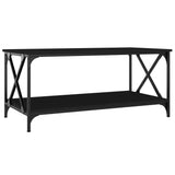 Tavolino da Salotto Nero 100x50x45 cm Legno truciolato e Ferro