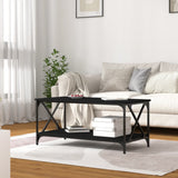 Tavolino da Salotto Nero 100x50x45 cm Legno truciolato e Ferro