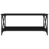 Tavolino da Salotto Nero 100x50x45 cm Legno truciolato e Ferro