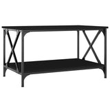 Tavolino da Salotto Nero 80x50x45 cm Legno truciolato e Ferro