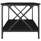 Tavolino da Salotto Nero 80x50x45 cm Legno truciolato e Ferro