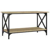 Tavolino Rovere Sonoma 80x45x45 cm in Legno truciolato e Ferro