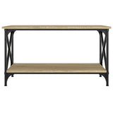 Tavolino Rovere Sonoma 80x45x45 cm in Legno truciolato e Ferro