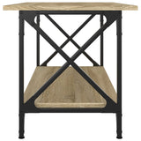 Tavolino Rovere Sonoma 80x45x45 cm in Legno truciolato e Ferro