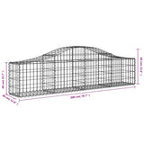 Cesti Gabbioni ad Arco 6 pz 200x30x40/60 cm Ferro Zincato