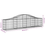 Cesti Gabbioni ad Arco 12 pz 200x30x40/60 cm Ferro Zincato