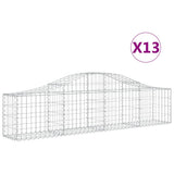 Cesti Gabbioni ad Arco 13 pz 200x30x40/60 cm Ferro Zincato