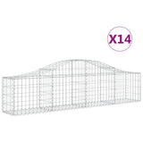 Cesti Gabbioni ad Arco 14 pz 200x30x40/60 cm Ferro Zincato