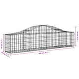 Cesti Gabbioni ad Arco 14 pz 200x30x40/60 cm Ferro Zincato