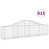 Cesti Gabbioni ad Arco 15 pz 200x30x40/60 cm Ferro Zincato