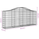 Cesti Gabbioni ad Arco 50 pz 200x30x80/100 cm Ferro Zincato