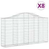 Cesti Gabbioni ad Arco 8 pz 200x30x100/120 cm Ferro Zincato