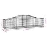 Cesti Gabbioni ad Arco 3 pz 200x50x40/60 cm Ferro Zincato